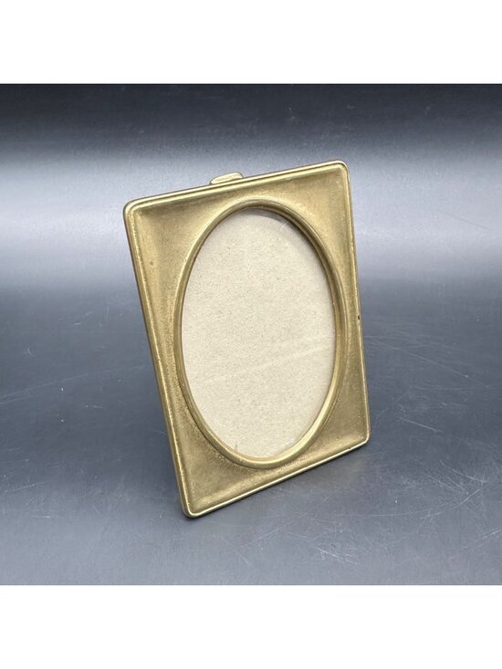 Other - Vintage Brass Oval Photo Frame Gold Tone Metal Easel Back Picture Holder Table